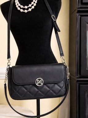 Metrocity Black Quilted Crossbody Bag